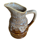 Vintage flamed ceramic barrel-shaped pitcher revol old style 0.25l