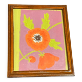 Gouache painting on canvas Anemone