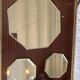 Centerpiece and two coasters in old beveled mirror, art deco