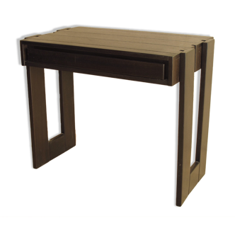 Desk in solid iroko tinted black