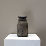 Antique Wooden Pot from Nepal Rustic 19th Century Storage Container