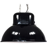 Large Polish Oval Factory Pendant Lamp from MESKO, 1960s