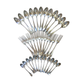 Set of 36 old silver metal cutlery