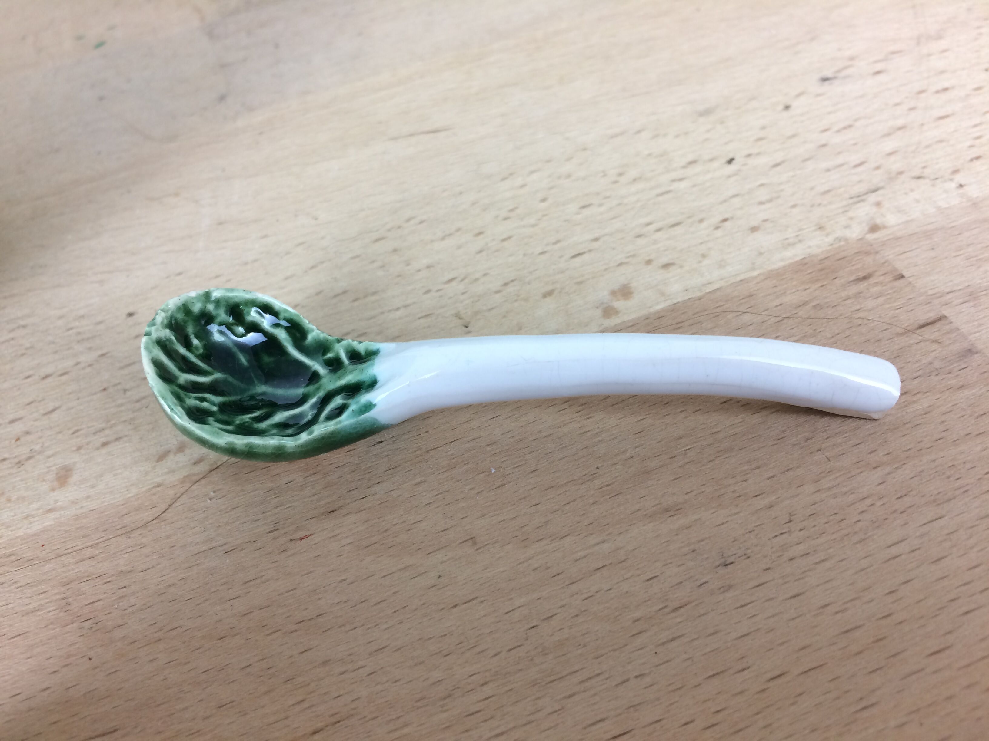 Ceramic cabbage tea set, 6 cups, teapot