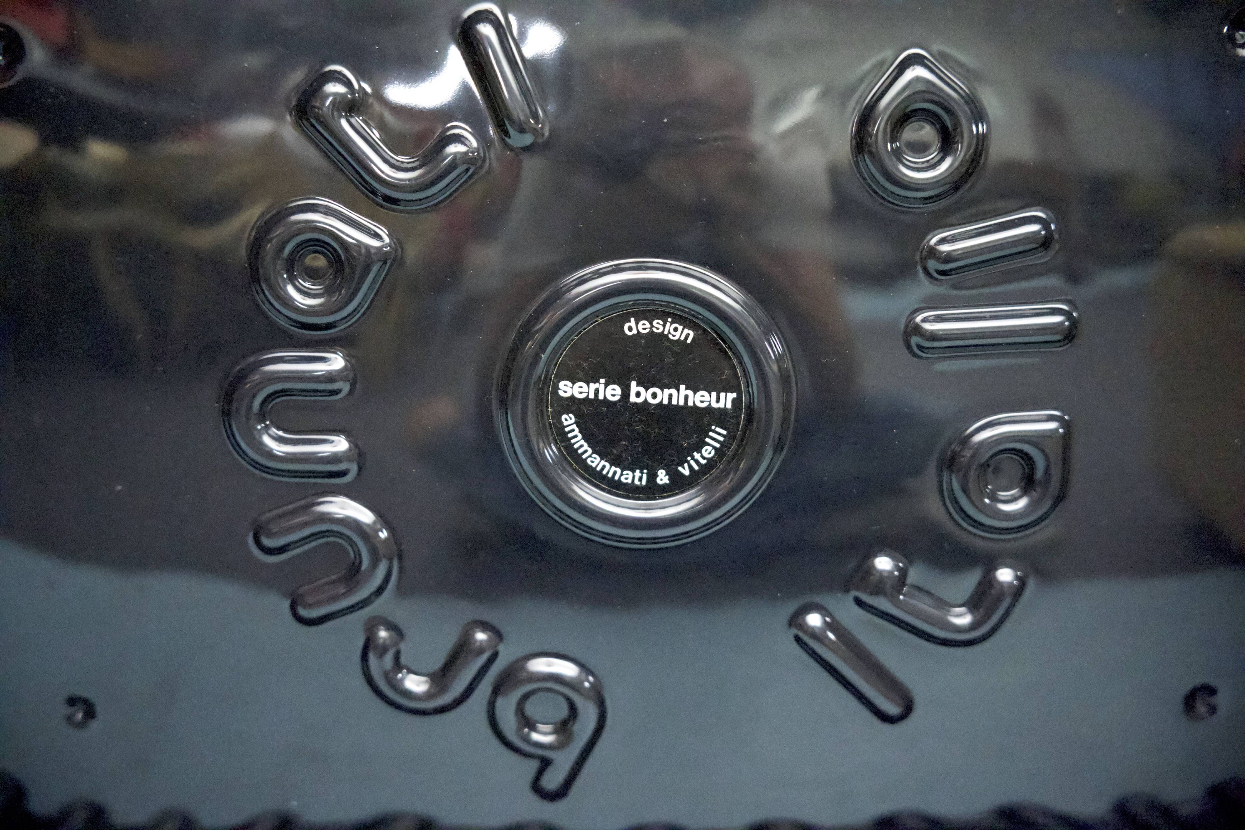 Vintage pair of leather armchairs by Ammannati and Vitelli for Brunati, Italy 1970s.