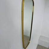 Old gilded brass mirror, 60s design rearview mirror, Schön-form vintage
