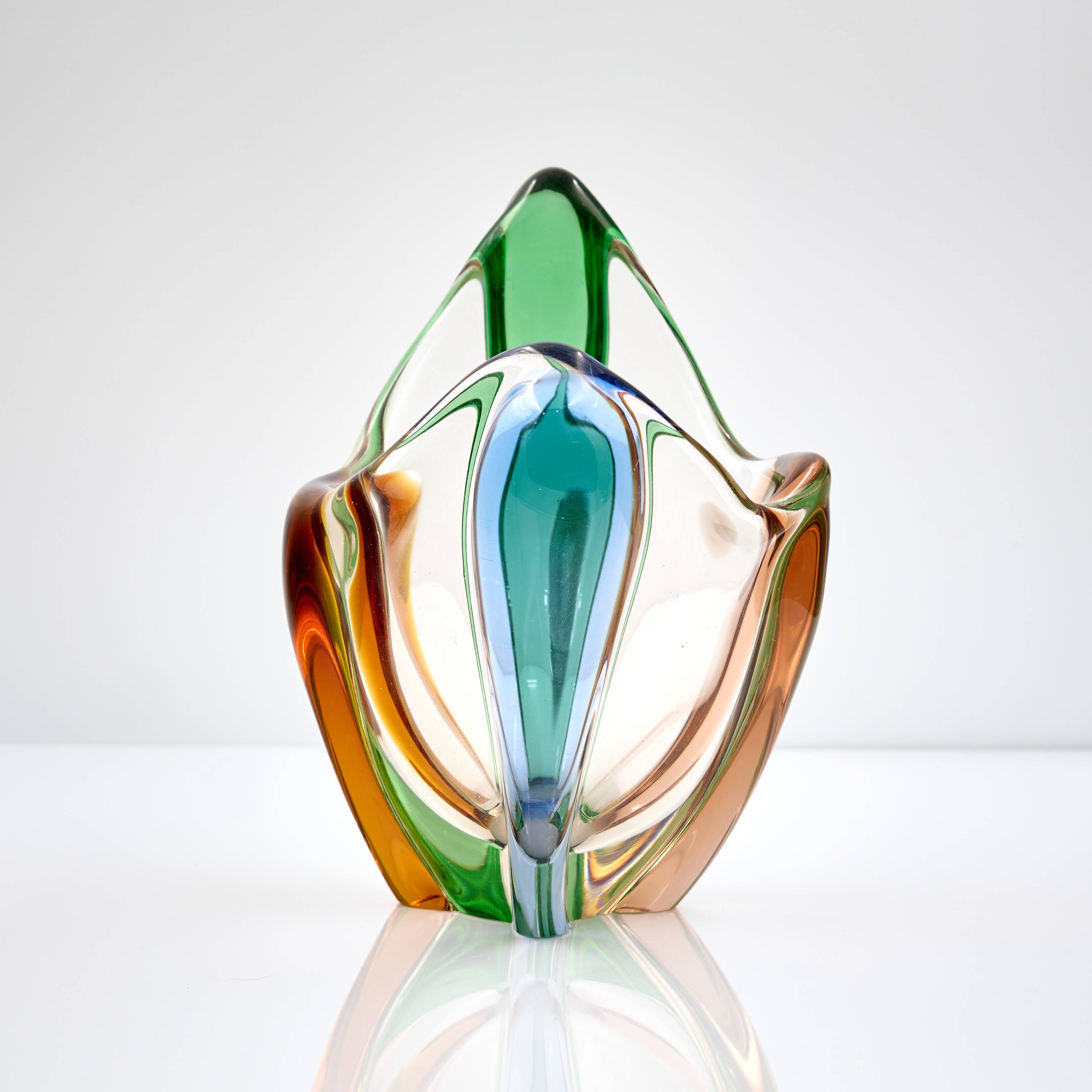 Vintage Multicolor Glass Vase by František Zemek from Rhapsody Collection