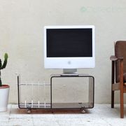 Table plexiglass magazine rack and range Michel Dumas for Roche Bobois vintage vinyl