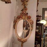 Louis XVI style mirror in polychrome plaster