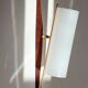 Modernist adjustable wall lights in teak and brass – 1950