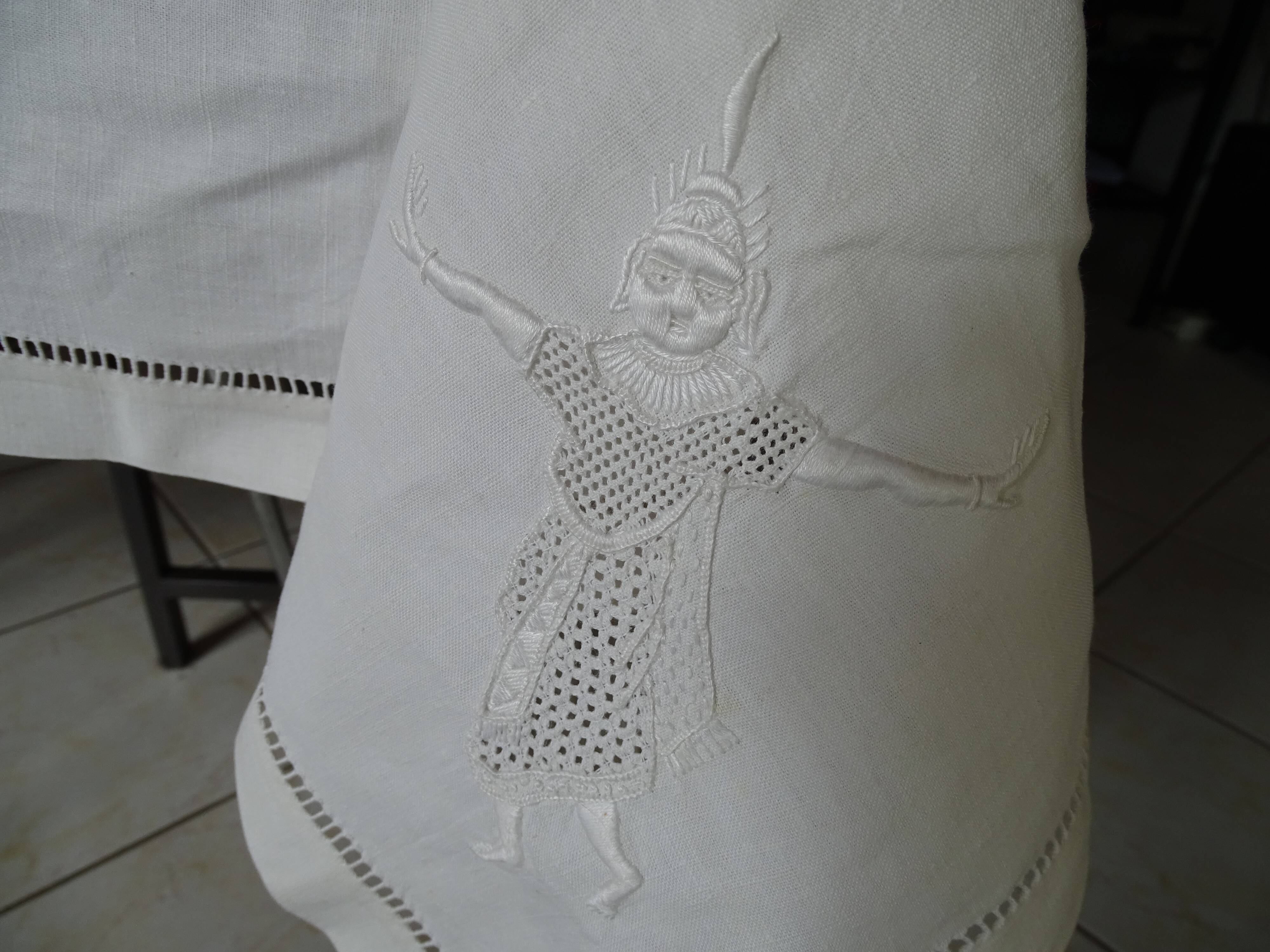 Embroidered tablecloth old Chinese décor pure cotton 230*155