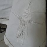 Embroidered tablecloth old Chinese décor pure cotton 230*155