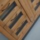 Vintage Dutch Pine Haberdashery Shop Cabinet with Glass Fronts