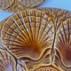 Set of 6 oyster plates in barbotine style by Secla, Portugal