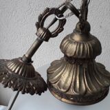 Glass and bronze pendant lamp