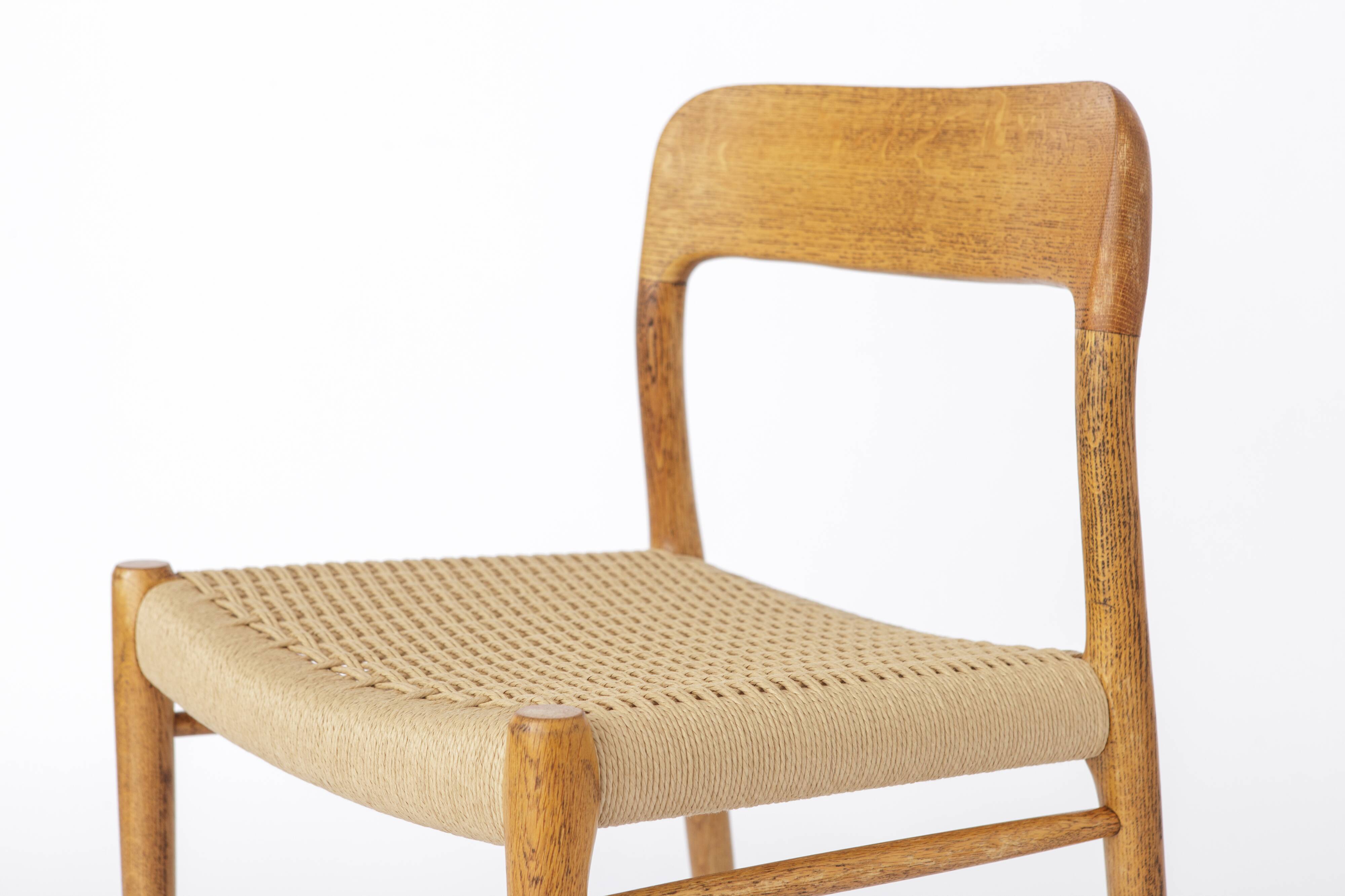 Niels Otto Møller Model 75 Oak Dining Chair, 1950s Danish Mid-Century Moder