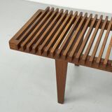 Mid Century Teak Flower Bench, 1960s