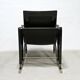 Black leather chaise longue, Eileen Gray design, 1927, France, circa 1975.