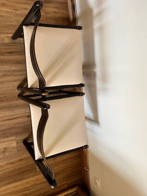 Paire de chaises noires + simili blanc