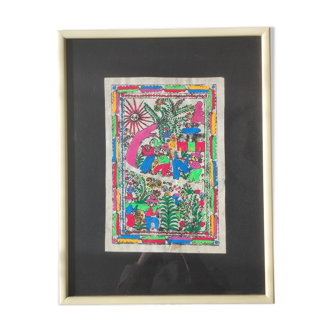 Mexican painting on amate paper