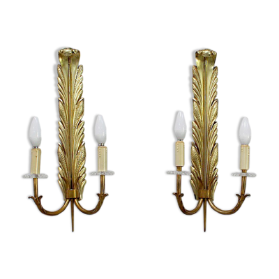 Paire d’appliques en bronze doré – 1950