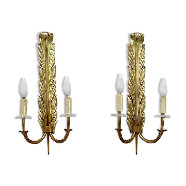 Paire d’appliques en bronze doré – 1950 — Beyit