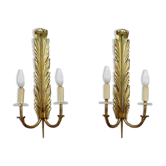 Pair of golden bronze appliques - 1950