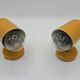 Pair of yellow Space Age wall lights from the 1960s.