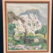 Original Swedish Oil On Canvas – “Shepherd” By May Nicklasson