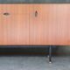 Minimalist mahogany veneer row by Paul Geoffroy 1960s