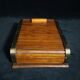 Art deco cigar box with sliding lid and brass finishes
