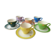 Set of 6 vintage coffee cups in faïence Romanian manufacturing
