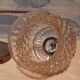Suspension luminaire tulipe en verre pointe diamant vers 1950's