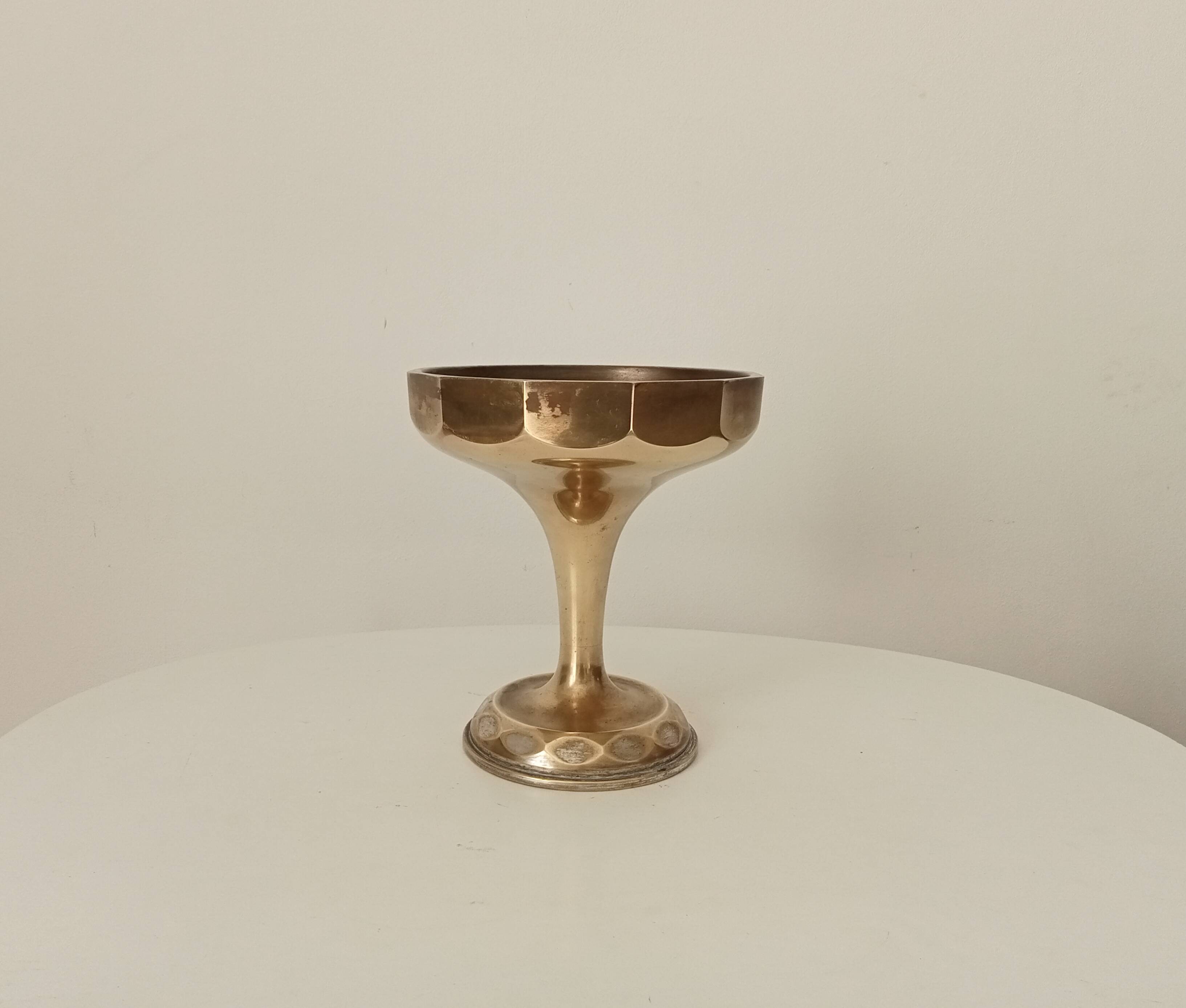 Antique art deco footed cup in gilded brass