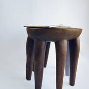 Grand Tabouret Nupe 8 pieds 50 cm– Sculpture tribale en bois massif, pièce