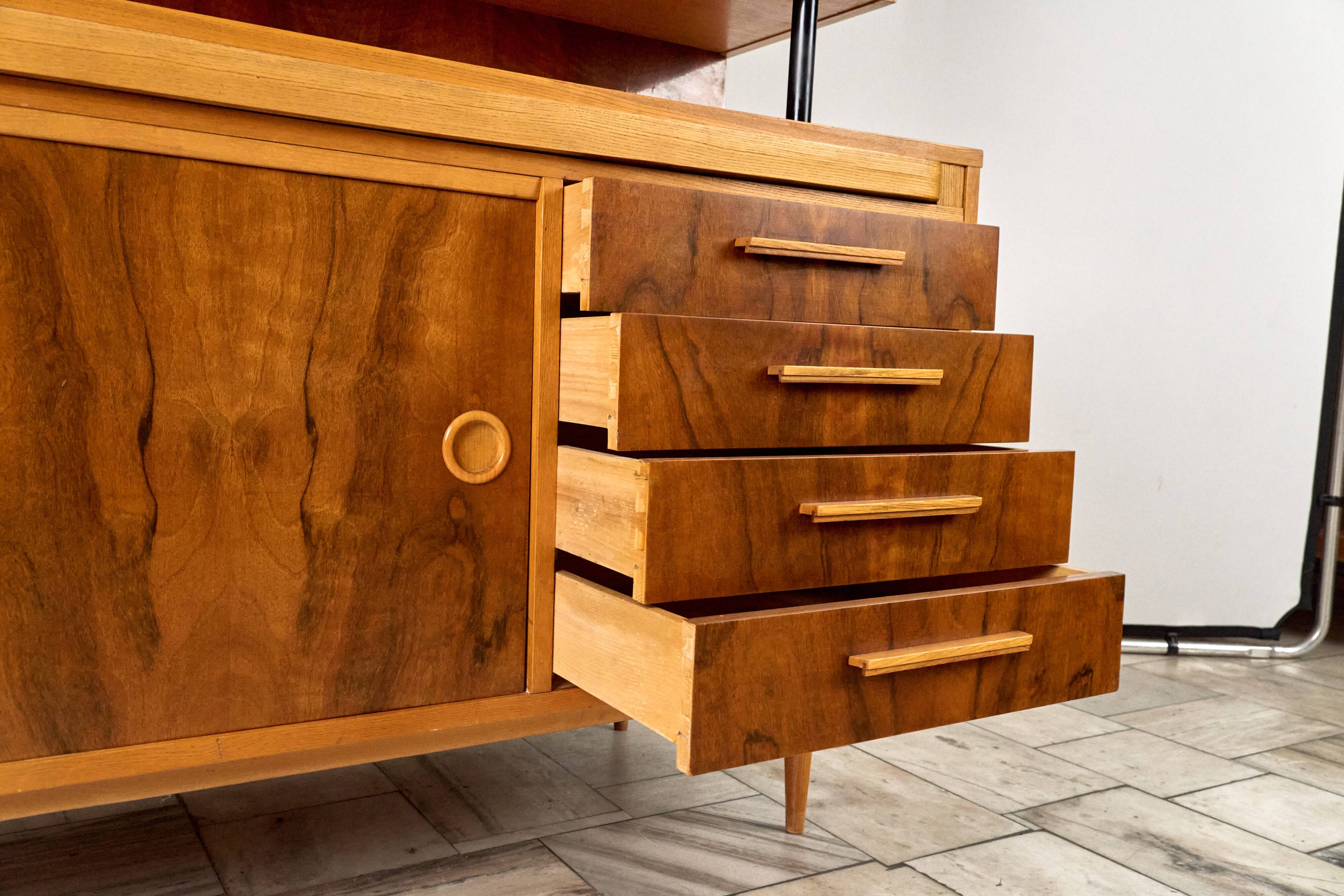 Vintage Credenza with pull-out table, 1960s, Czechoslovakia