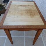 Italian wooden table with 2 extensions from 90 cm to 150 cm, completely restored
