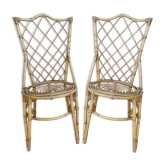 Paire de chaises en rotin Louis Sognot