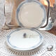 Lot of 4 blue plates "carina" U&C Sarreguemines Terre de Fer