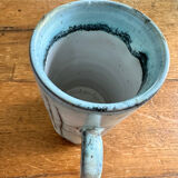 Ceramic mug from the 50s with incised decoration; Jacques Pouchain for Dieulefit workshop. Signature on reverse.