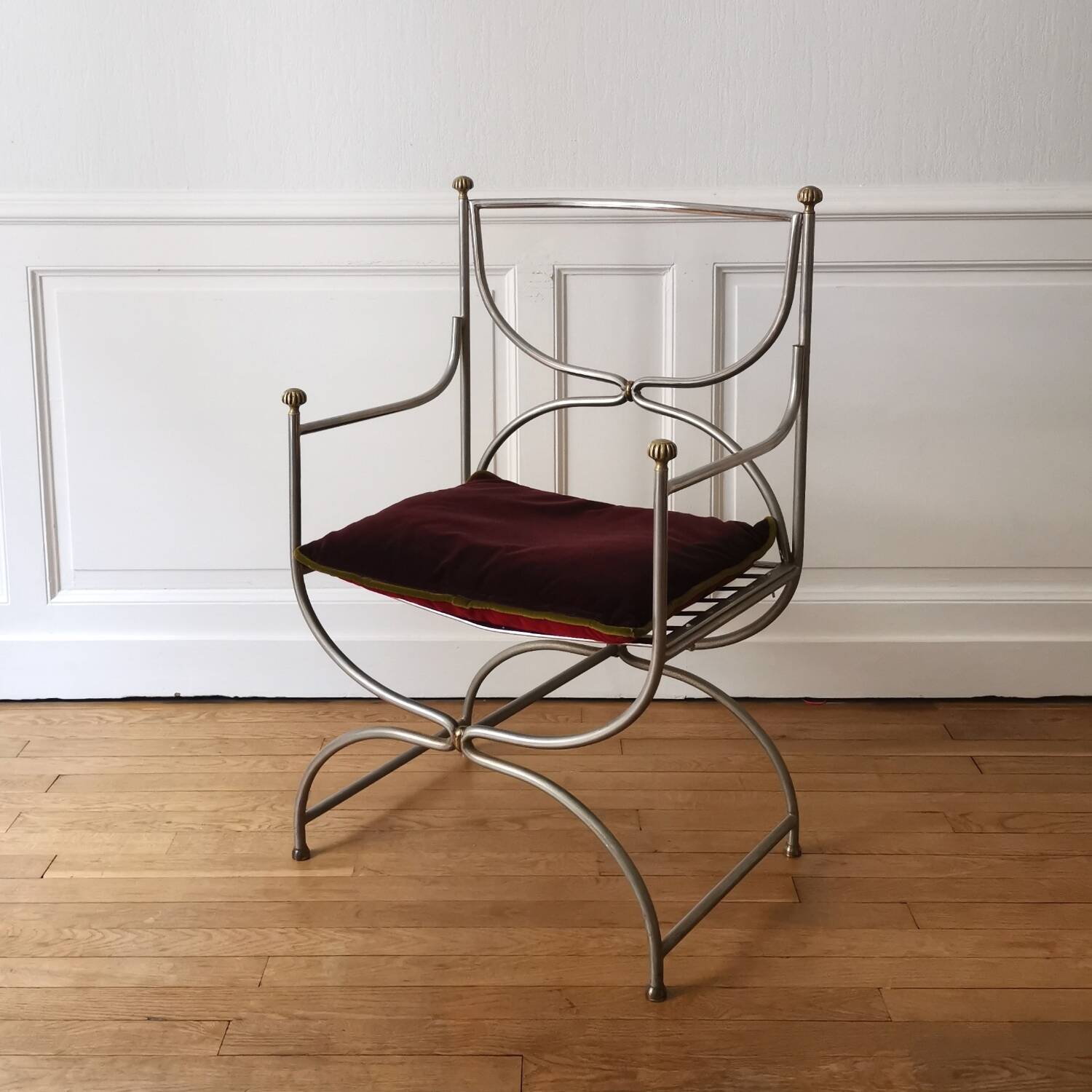 Curule armchair, Maison Jansen, 1970