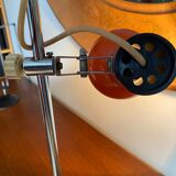 Desk lamp in orange and chrome lacquered metal