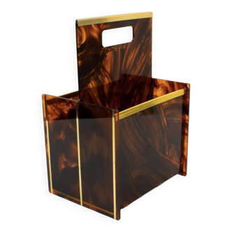 Tortoiseshell lucite magazine rack Christian Dior Home collection from the 1970s