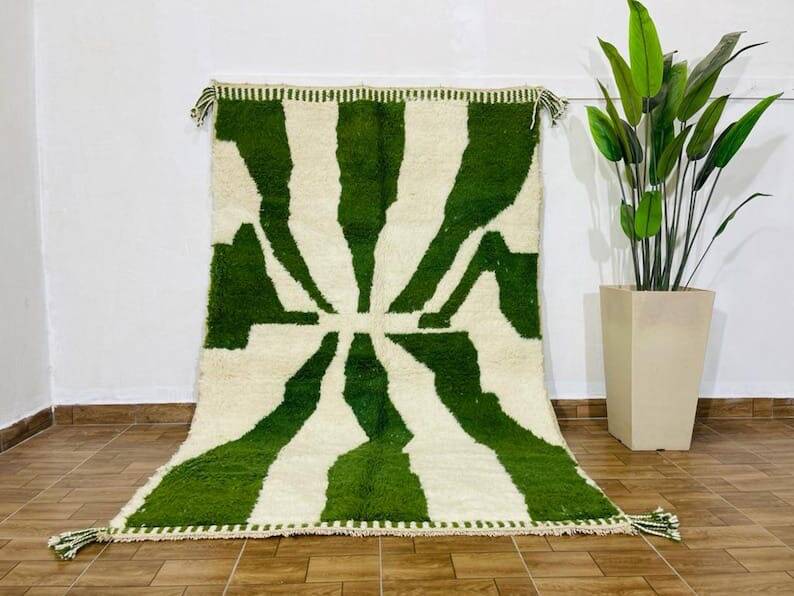 Traditional handmade pure wool Berber rug size 150 x 250 cm.