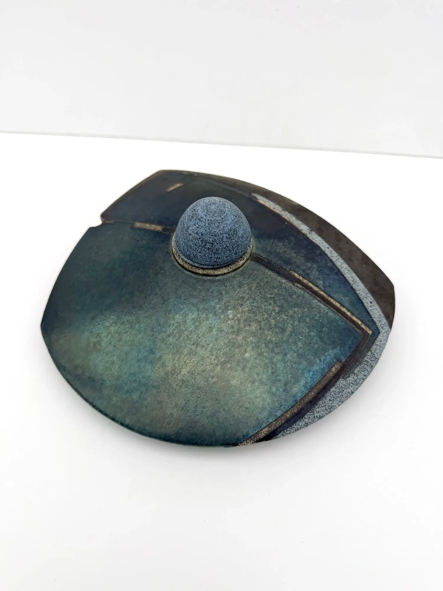 Signed raku ceramic sculpture