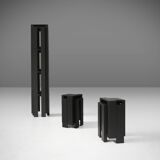 Black stackable stools of side tables (new) by Bram Vanderbeke, Belgium, 2017