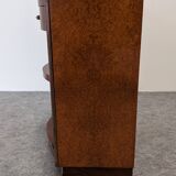 Paire de tables de chevet en loupe d'amboine Art déco vers 1920