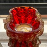 Murano empty bubbled pocket tinted red and gold