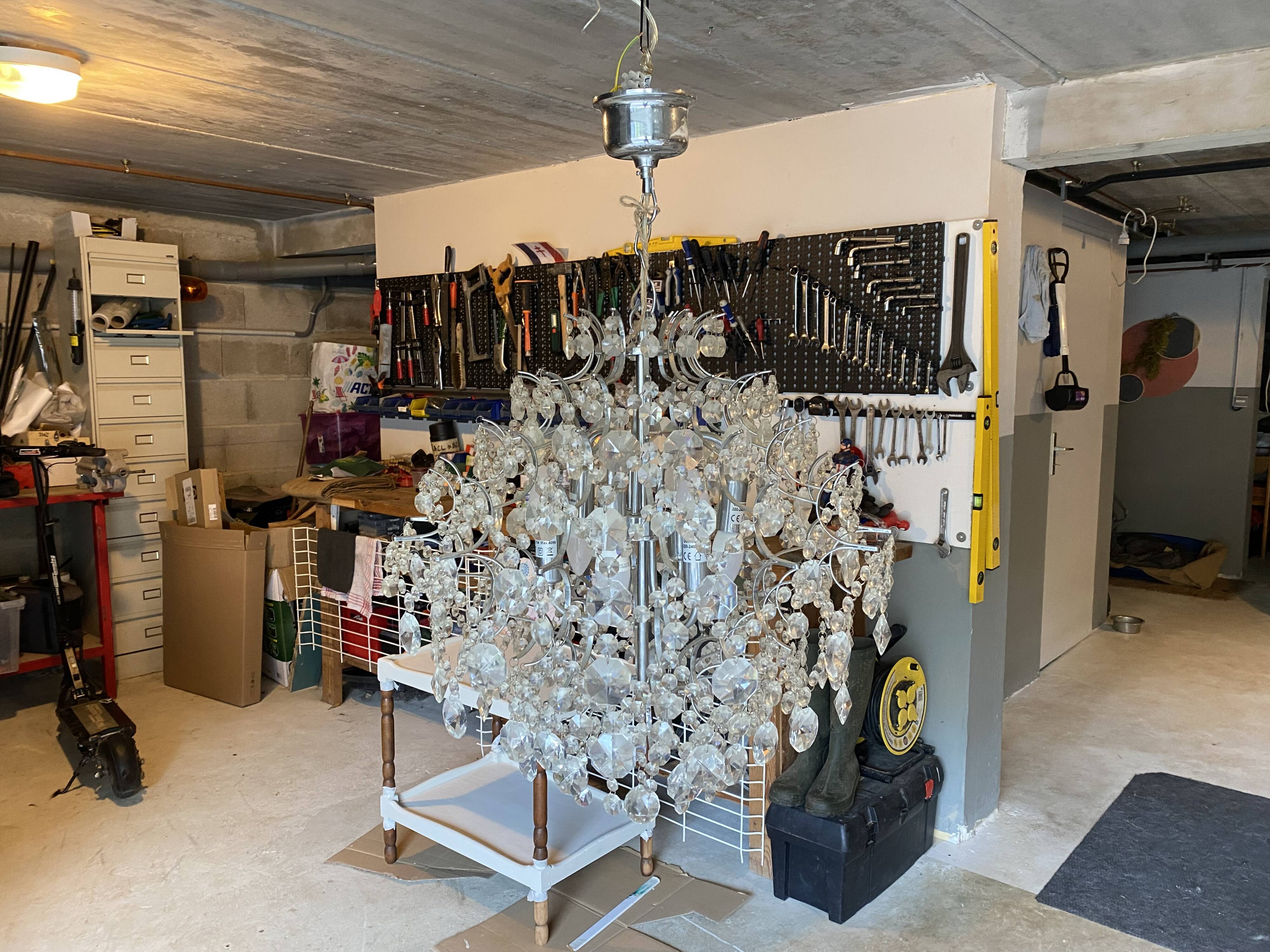 Lustre  cristal gouttes de pluie