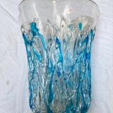 Blue and transparent vase - Costantini - 80s - Murano